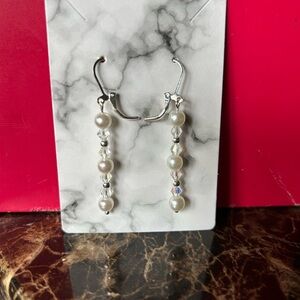 Elegant Silver and Pearl Drop Earrings